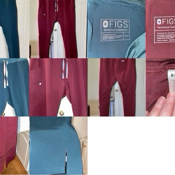 Two pair Figs Technical Collection Women's Sz XL Scrubs Pants Drawstring nurse - Picture 3 of 10